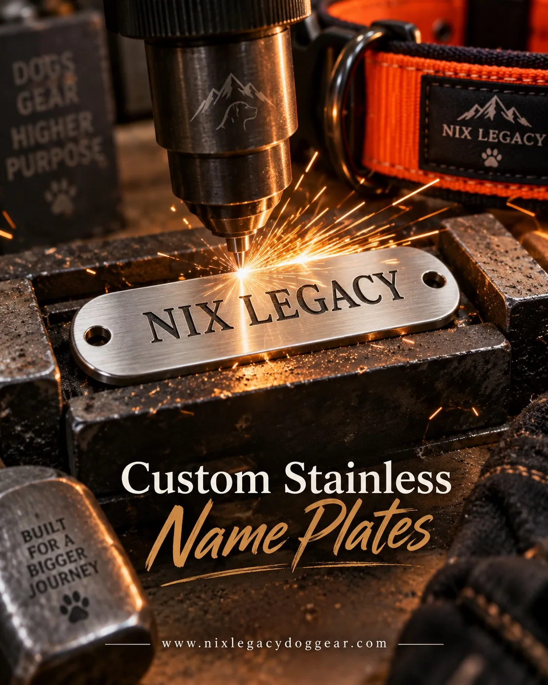 Custom stainless-steel engraved nameplate
